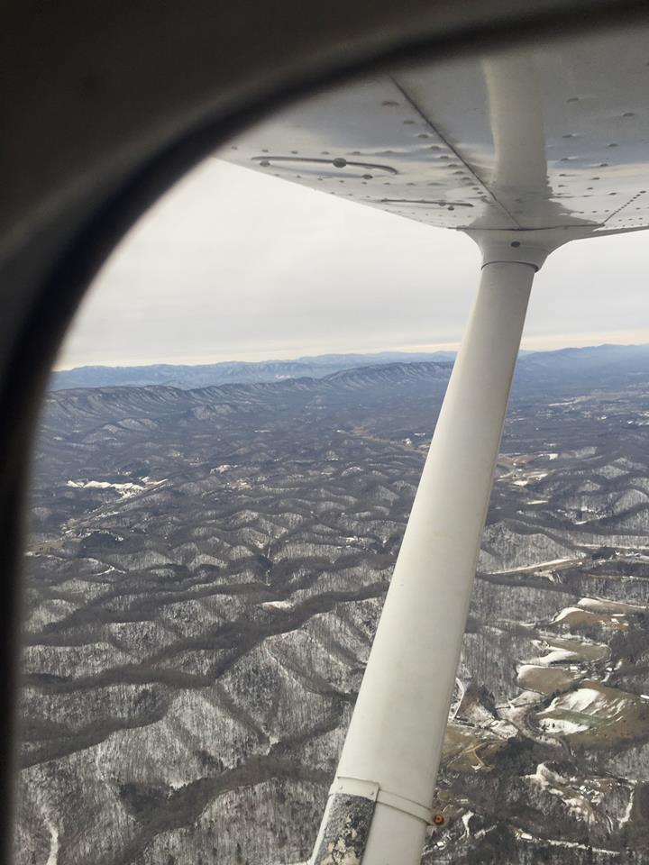 Lake and river aerial